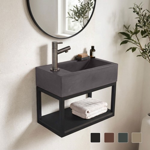 Handwaschbecken mit Handtuchhalter und Waschbecken aus Beton - Core