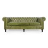 Chesterfield-Sofa aus grünem Echtleder, 3-Sitzer - Edward