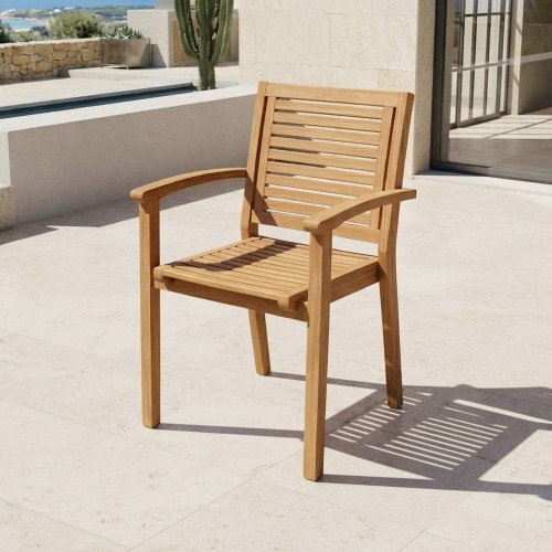 Gartenstuhl mit Armlehnen aus Teakholz - Tomo