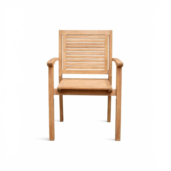 Gartenstuhl mit Armlehnen aus Teakholz - Tomo