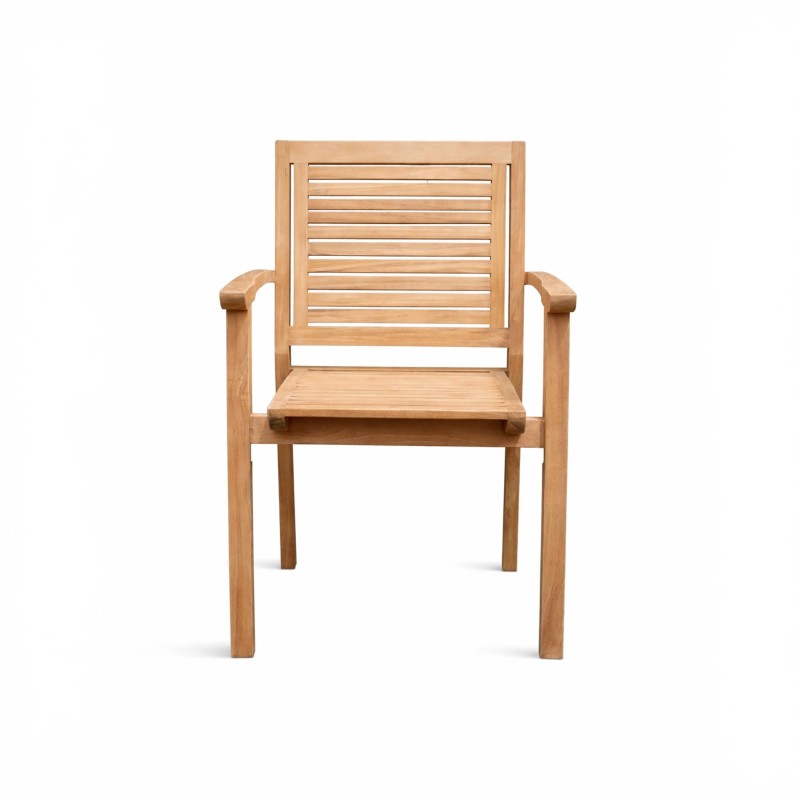 Gartenstuhl mit Armlehnen aus Teakholz - Tomo