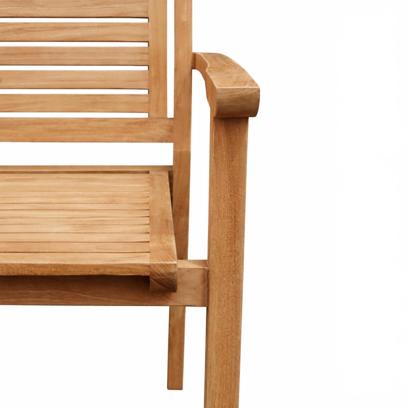 Gartenstuhl mit Armlehnen aus Teakholz - Tomo