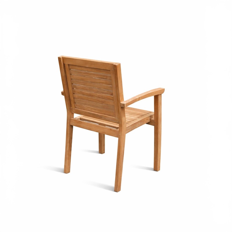 Gartenstuhl mit Armlehnen aus Teakholz - Tomo