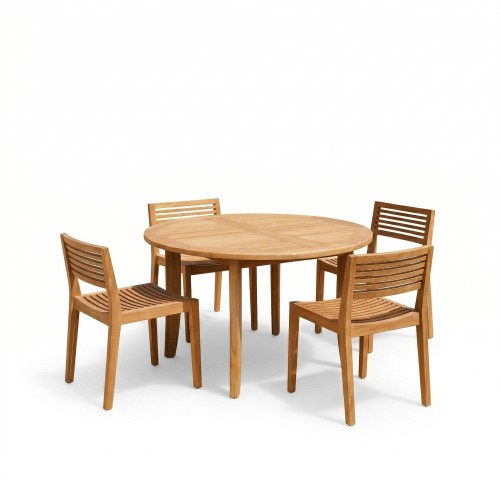 Gartenmöbel-Set aus Tisch und Stühlen aus Teakholz für 4 Personen