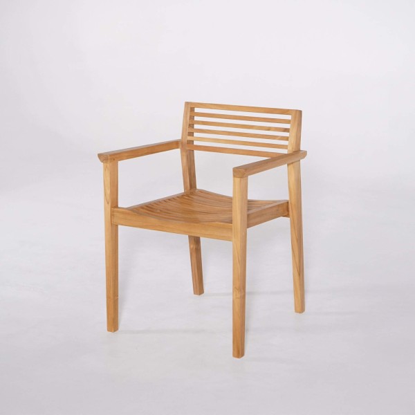 Gartenmöbel-Set aus Tisch und Stühlen aus Teakholz für 6 Personen