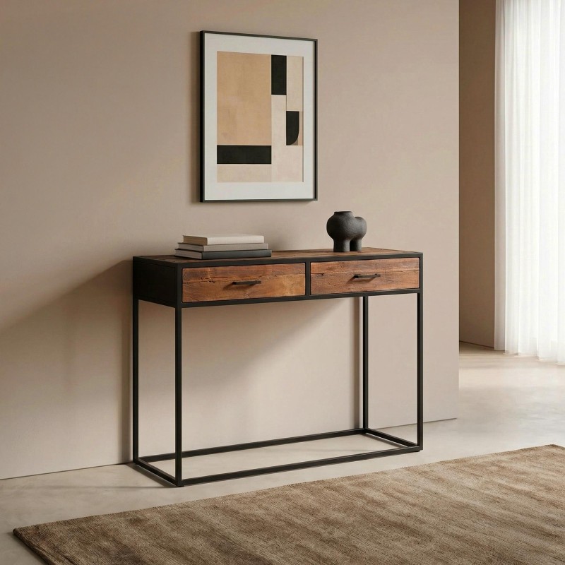Industrielle Konsole aus recyceltem Holz - Recycled