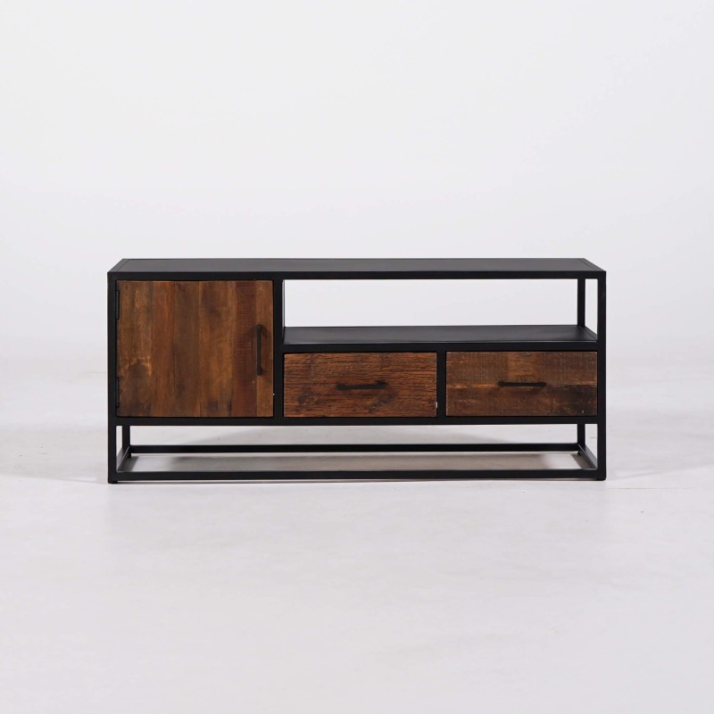 Kleines industrielles TV-Möbel aus recyceltem Holz - Recycled
