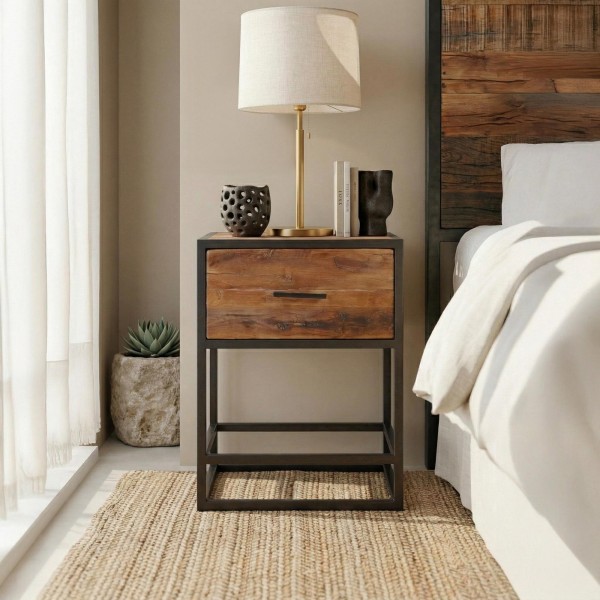 Nachttisch aus recyceltem Holz – Recycled