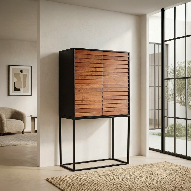 Hochschrank aus Massivholz 80 cm - Tamara