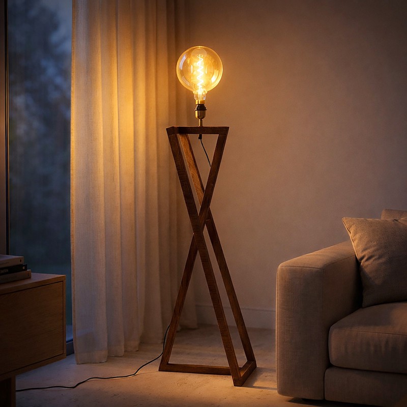 Stehlampe aus Naturholz - Kyoto
