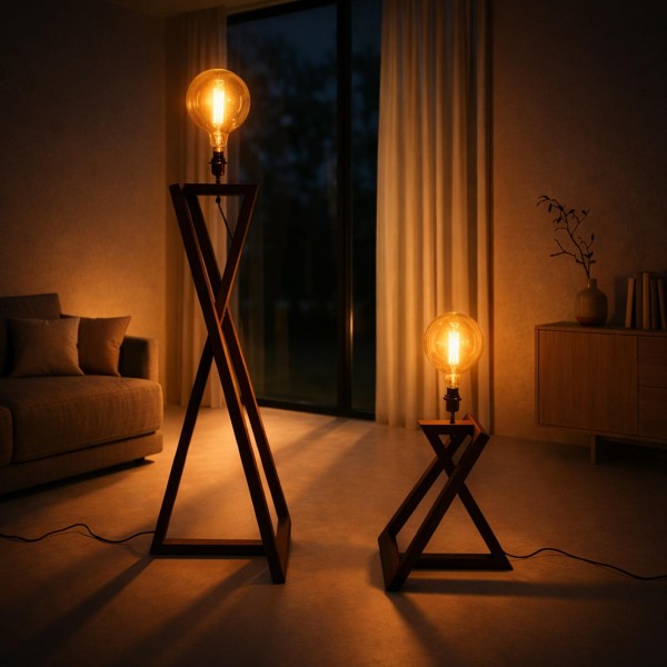 Stehlampe aus Naturholz - Kyoto
