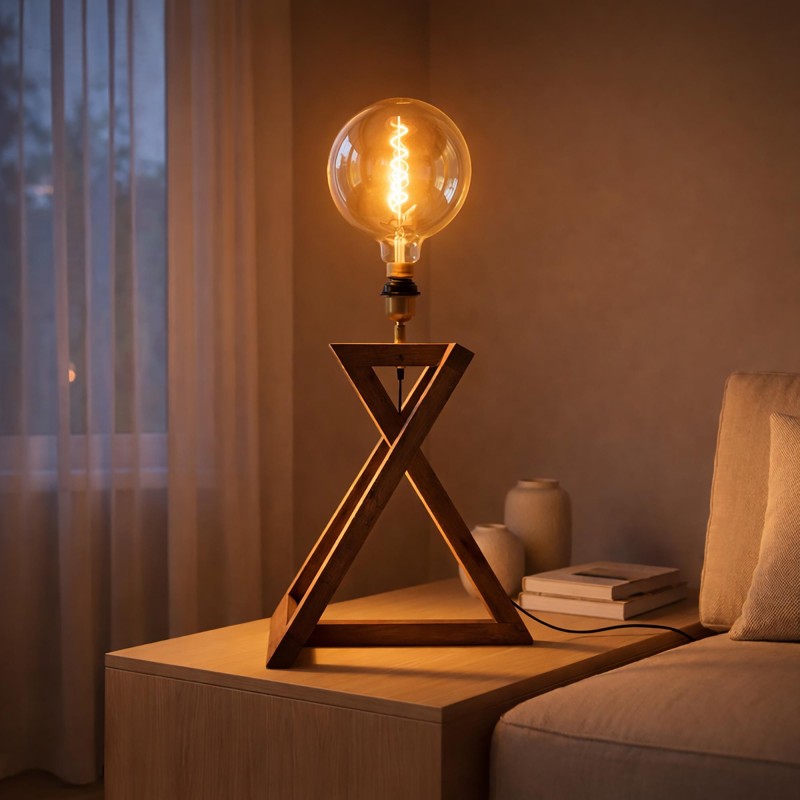 Tischlampe aus Naturholz - Kyoto
