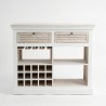 Barschrank mit Flaschenregal aus weißem Holz - Sea side