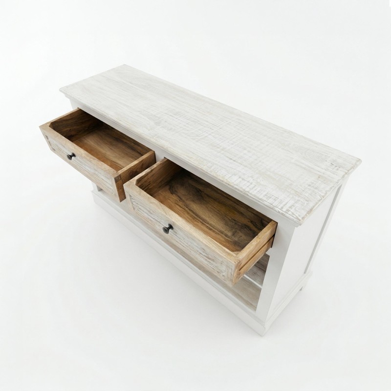 Barschrank mit Flaschenregal aus weißem Holz - Sea side