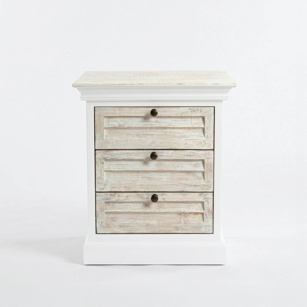 Weißer Nachttisch aus Massivholz - Sea side