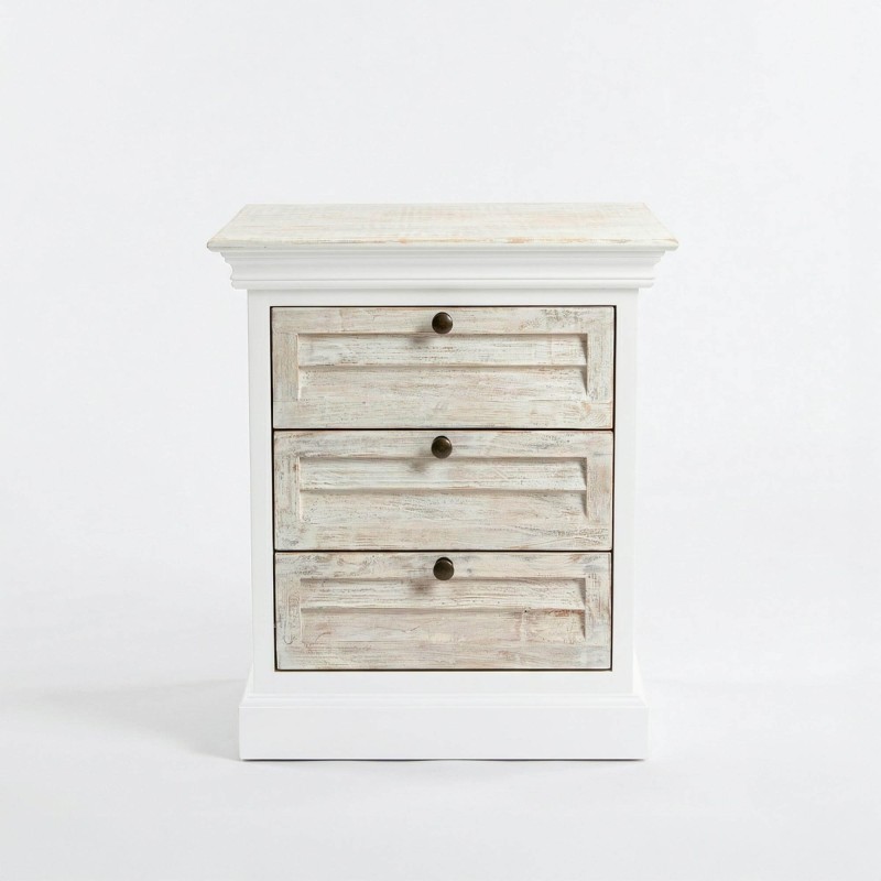 Weißer Nachttisch aus Massivholz - Sea side