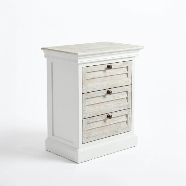 Weißer Nachttisch aus Massivholz - Sea side