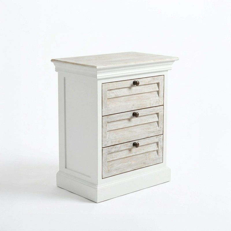 Weißer Nachttisch aus Massivholz - Sea side