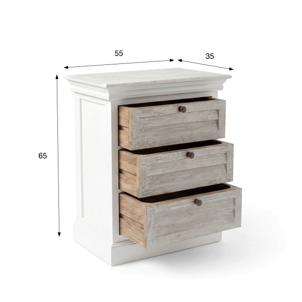 Weißer Nachttisch aus Massivholz - Sea side