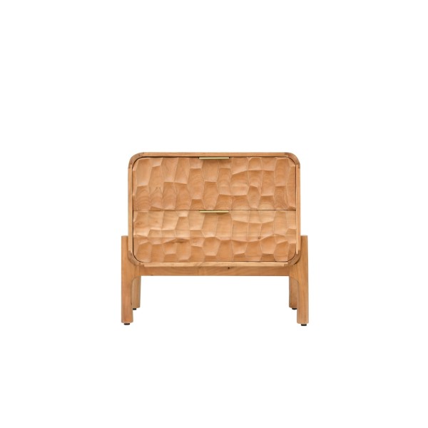 Moderner Nachttisch aus massivem Akazienholz - Naoki