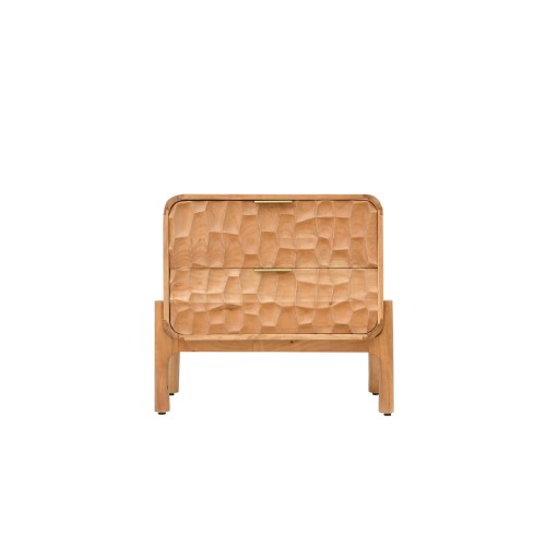 Moderner Nachttisch aus massivem Akazienholz - Naoki