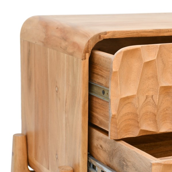 Moderner Nachttisch aus massivem Akazienholz - Naoki