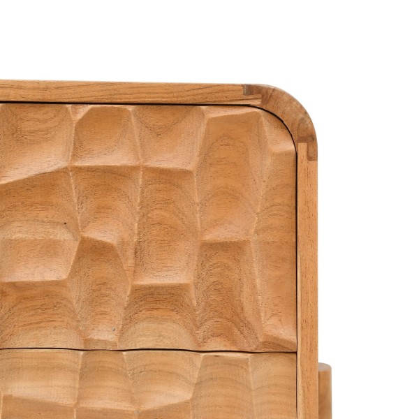 Moderner Nachttisch aus massivem Akazienholz - Naoki