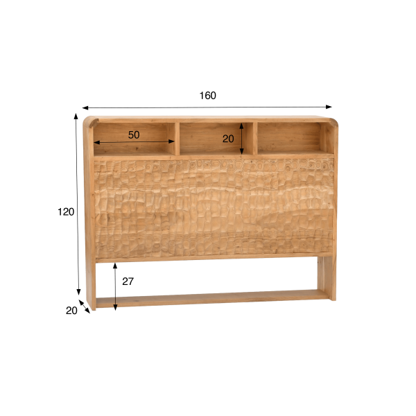 Design-Kopfteil aus massivem Akazienholz 160 cm - Naoki