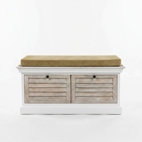 Eingangsbank mit Stauraum aus gebleichtem Holz - Sea Side