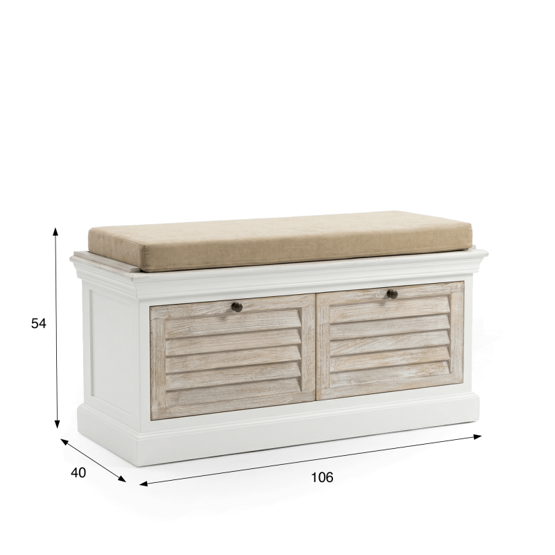 Eingangsbank mit Stauraum aus gebleichtem Holz - Sea Side