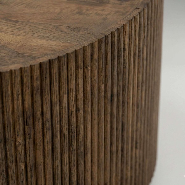 Runder Couchtisch aus Massivholz - Sepia