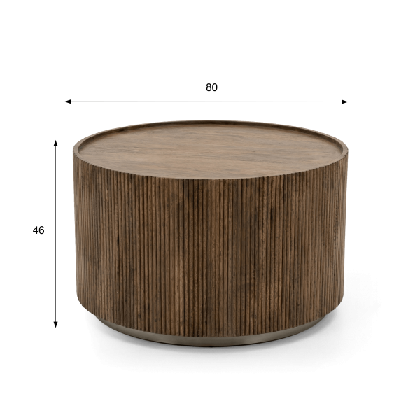Runder Couchtisch aus Massivholz - Sepia