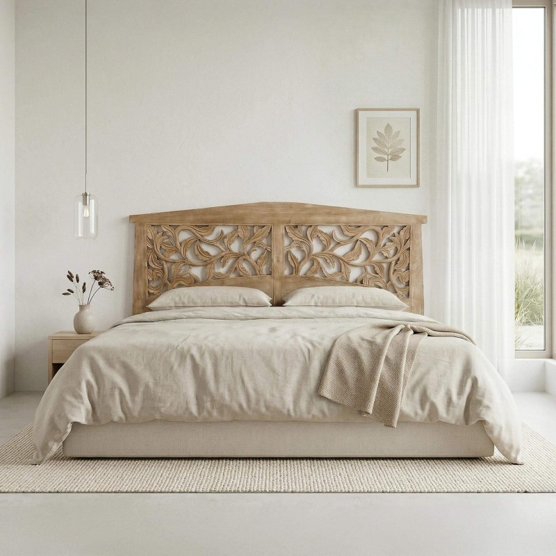 Kopfteil aus geschnitztem Massivholz 200 cm - Galea