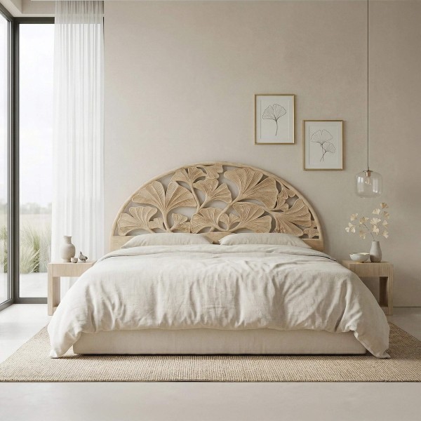 Kopfteil aus geschnitztem Akazien-Massivholz 180 cm - Valena