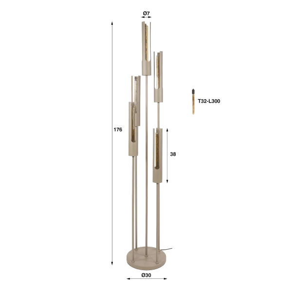 Design-LED-Stehleuchte aus Metall – Nova