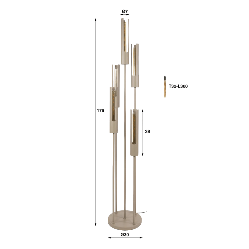 Design-LED-Stehleuchte aus Metall – Nova