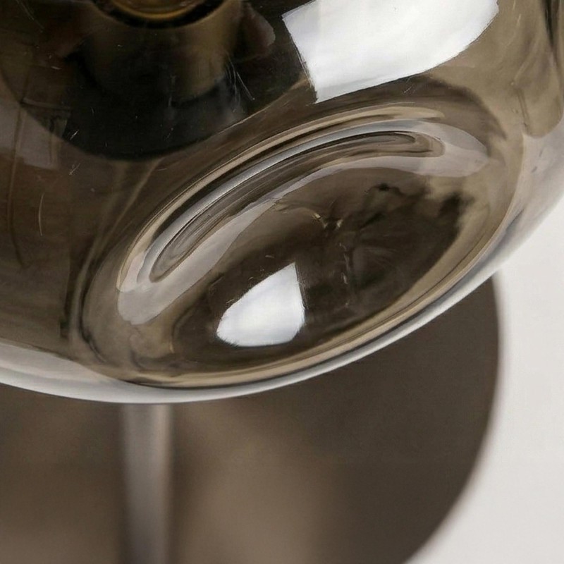 Stehlampe im industriellen Stil aus Metall mit Glaslampenschirmen – Caleo