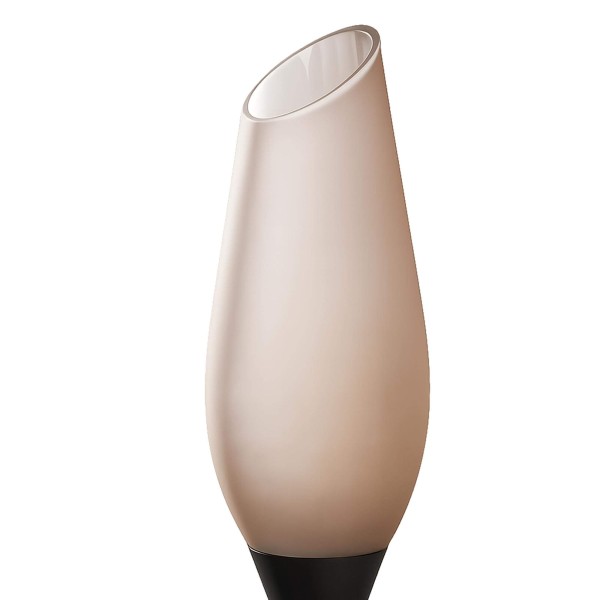 Stehlampe aus braunem Metall mit Schirm aus Opalglas - Barton