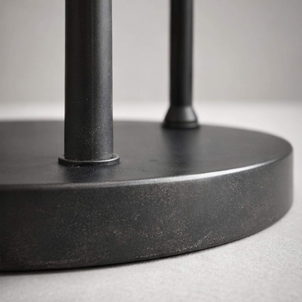 Stehlampe aus braunem Metall mit Schirm aus Opalglas - Barton