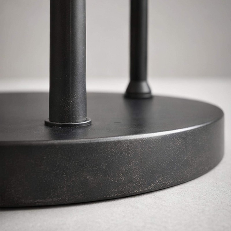 Stehlampe aus braunem Metall mit Schirm aus Opalglas - Barton