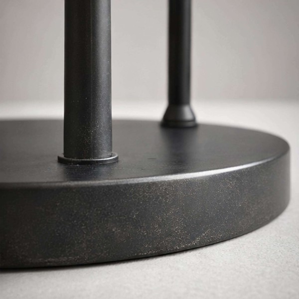 Design-Stehlampe aus braunem Metall mit Schirm aus Opalglas - Barton