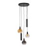 Pendelleuchte mit Glasschirm und schwarzem Metall - Sfera