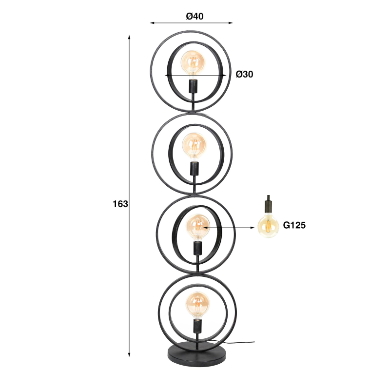 Industrielle Wohnzimmer-Stehlampe aus Metall - Altis