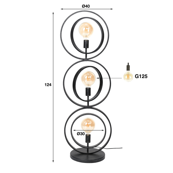 Industrielle Wohnzimmer-Stehlampe aus Metall - Altis