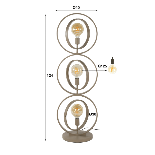 Industrielle Wohnzimmer-Stehlampe aus Metall - Altis