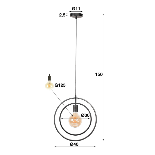 Industrielle Pendelleuchte aus Metall - Altis