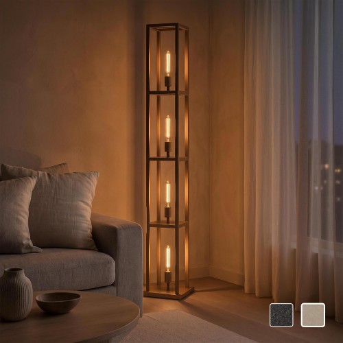 Stehlampe aus Metall für das Wohnzimmer mit LED-Beleuchtung im Industriestil – Strukt