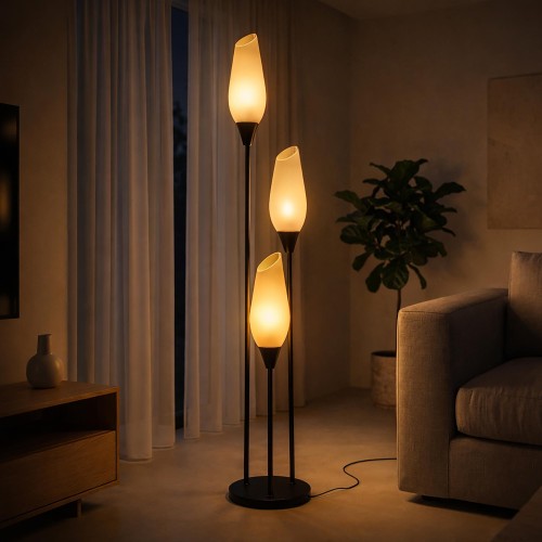 Stehlampe aus braunem...