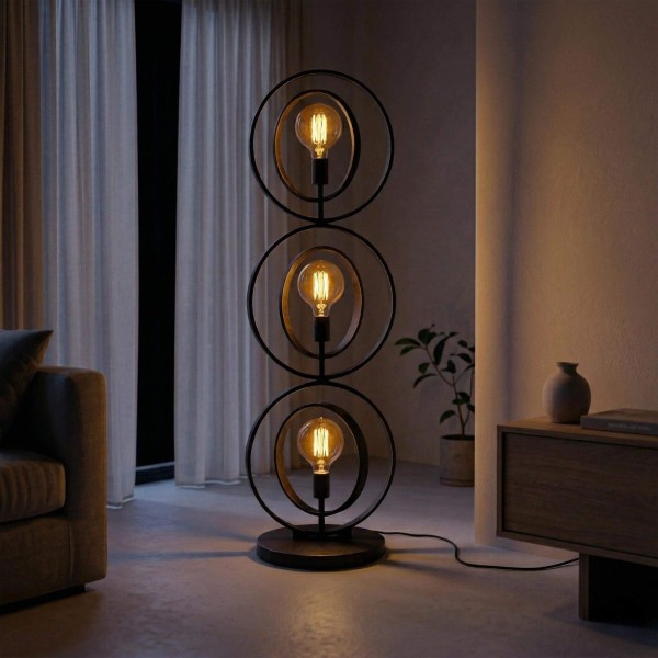 Industrielle Wohnzimmer-Stehlampe aus Metall - Altis