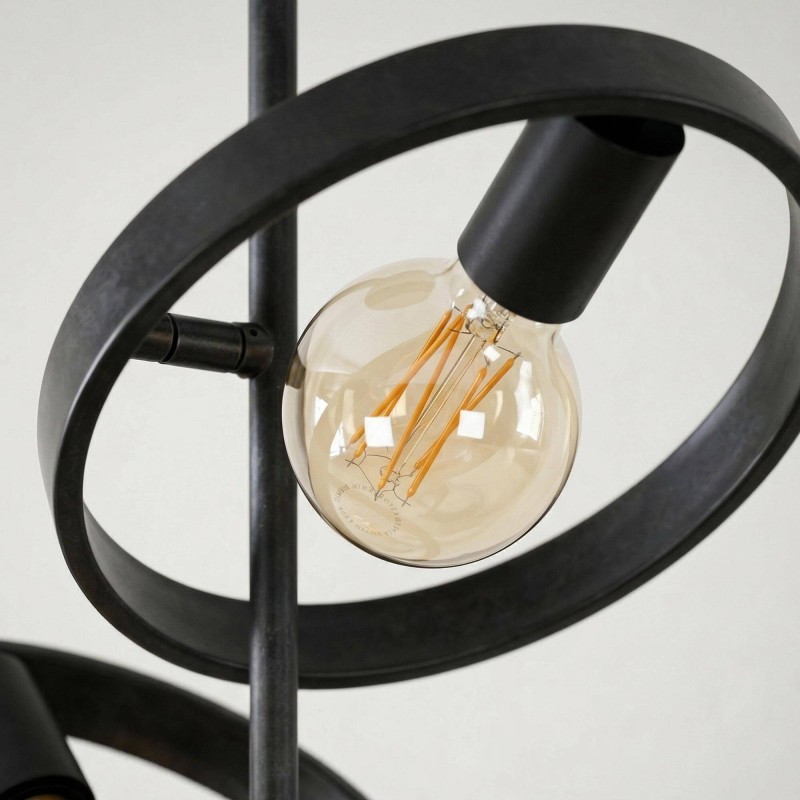 Industrielle Deckenleuchte aus schwarzem Metall - Huxley